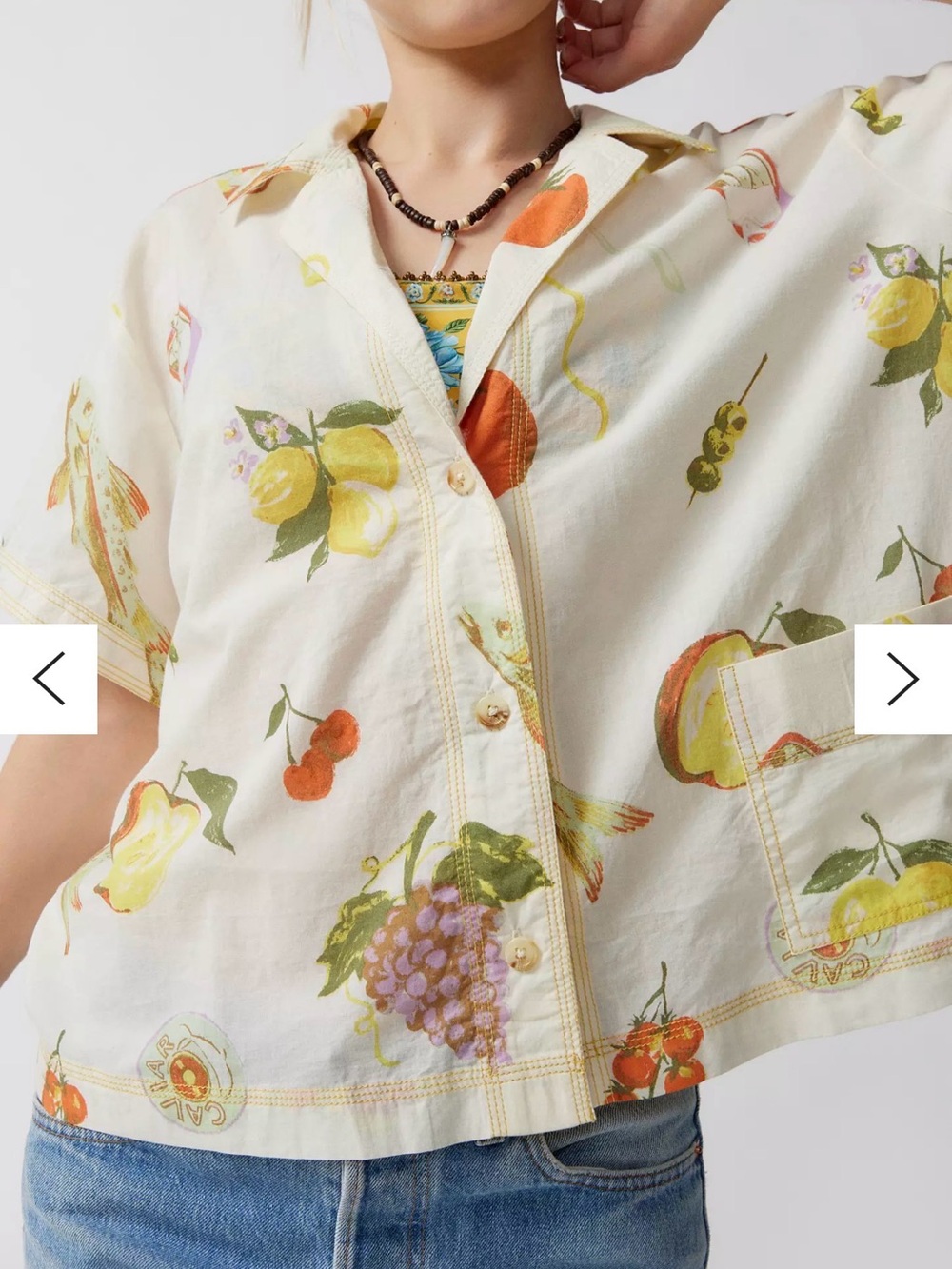 Urban Outfitters Kimchi Blue Lana Souvenir Button-Down Shirt - Picture 3 of 4